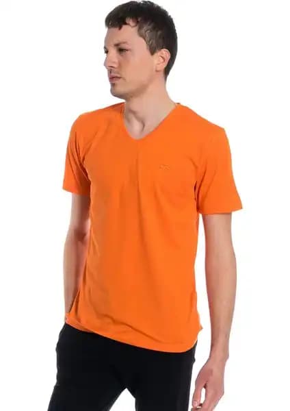Slazenger SARGON Erkek Tişört Mercan Renkli Günlük ve Spor Kombinleri İçin Uygun