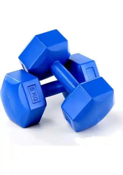 Spin 8 Kg X 2 Plastik Mavi Dambıl Seti Ev ve Spor Salonları İçin Uygun