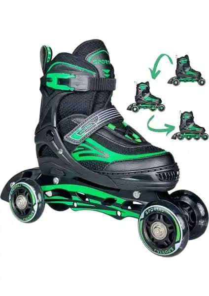 Sportaj Siyah Inline Paten: Dayanıklı, Ayarlanabilir ve LED Işıklı Tasarımıyla Öne Çıkan Spor Aracı