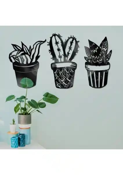 3'lü Katkısız Figürlü Ahşap Lazer Kesim Tablo Modern İç Dekorasyon İçin