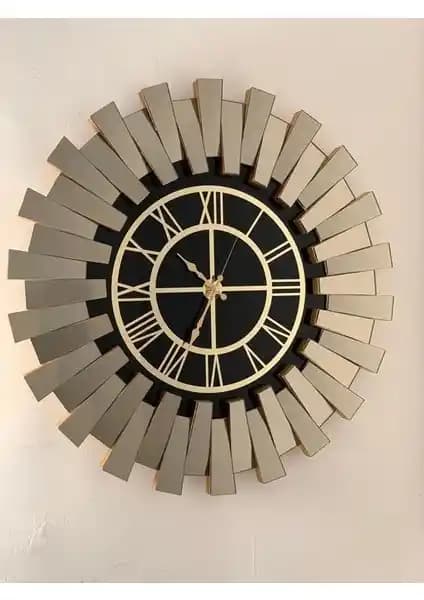 Aksesuarayna Gold Piyano Aynalı Lüx Duvar Saati Modern ve Şık Tasarım Özellikleri