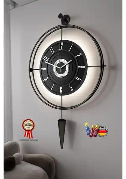 BlackBerry Lavinya Kırılmaz Metal Kablosuz LED Duvar Saati Modern Tasarım ve Dayanıklılık