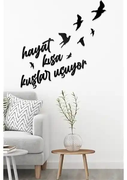 Buypass Lazer Kesim Ahşap Kuşlar Duvar Süsü Modern ve Şık İç Mekan Dekorasyonu