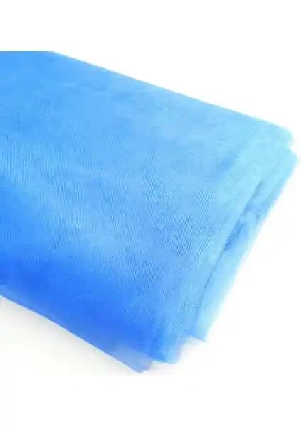 ByOzras Kristal Tül Saks Mavi 3 Metre Soft ve Canlı Renklerde Dekorasyon Malzemesi