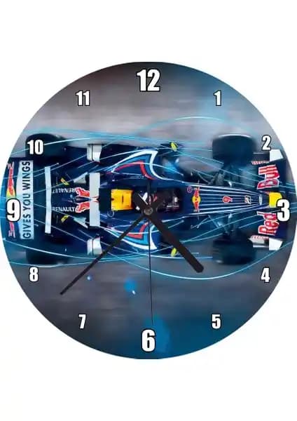 Caka Tablo Formula 1 Redbull Takımı Duvar Saati Modern Spor Dekorasyonu İçin Uygun