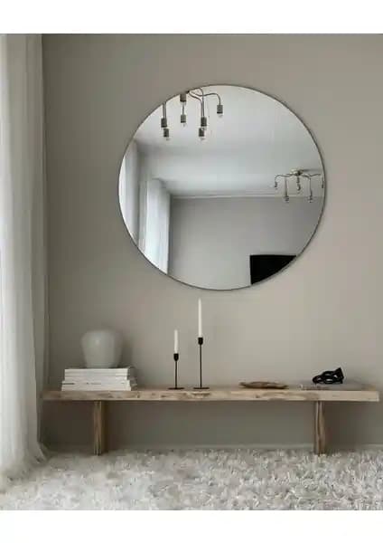 Effe Yapı Dekor 80 cm Yuvarlak Çerçevesiz Ayna Modern ve Şık Dekorasyon Unsuru
