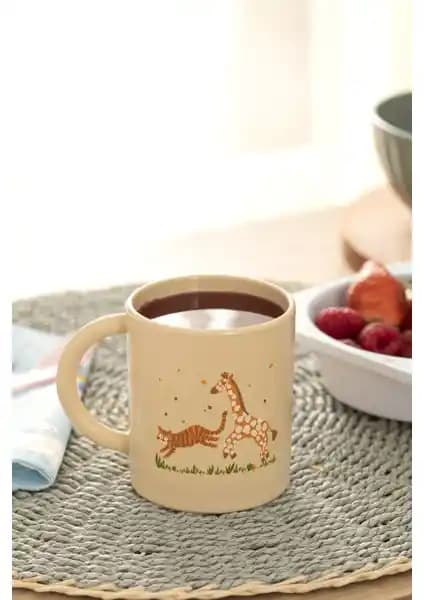 English Home Safari Plastik Pipetli Bardak 210 ml Yeşil Çocuklar İçin Güvenli ve Eğlenceli Tasarım