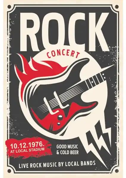 Hayat Poster Rock Konseri Retro Vintage Ahşap Poster Dekorasyon İçin Uygun