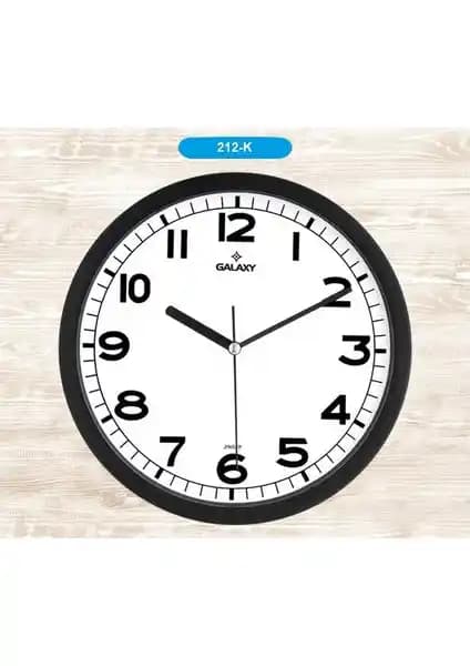 Muhtelif Galaxy 212-K Siyah Duvar Saati: Modern ve Klasik Tasarımın Şıklığı