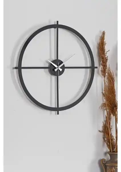 Muyika Nuvola Metal Siyah Duvar Saati Modern ve Şık Dekorasyon Unsuru