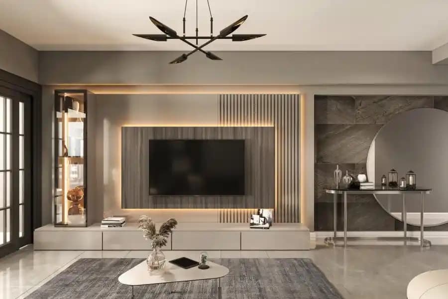 Oturma Odasında Televizyon Üstündeki Boşluklar İçin Fonksiyonel ve Estetik Dekorasyon Yöntemleri