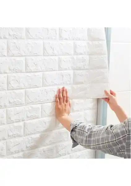 Renkli Kendinden Yapışkanlı Esnek Köpük Duvar Paneli 3D Tuğla Desen ile Modern Dekorasyon