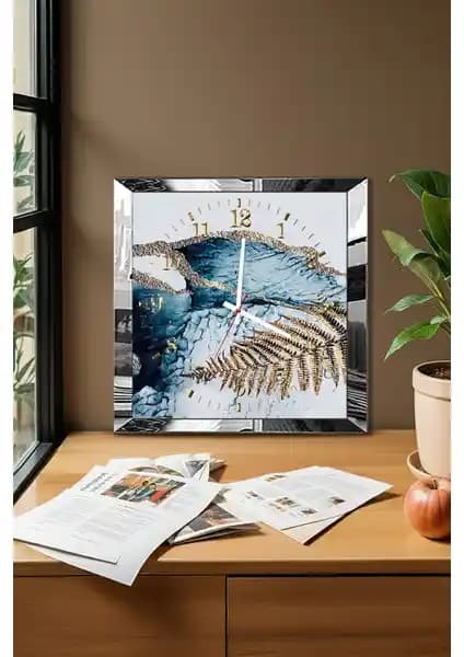Zevahir Mobilya Gümüş Çerçeveli MDF Duvar Saati Modern ve Şık Tasarım Özellikleri