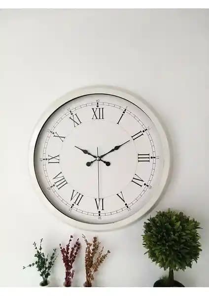 Aib Store Metal Beyaz Retro Duvar Saati: Modern ve Nostalgik Dekorasyon İçin Uygun