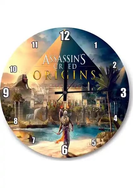 Assassins Creed Origins Temalı Modern Duvar Saati - Şık ve Kaliteli Dekorasyon Ürünü