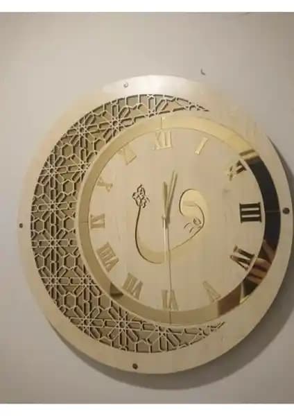 Aswood Dekoratif Vav Yazılı Duvar Saati: Modern ve Otantik Tasarım ile Mekanlara Şıklık Katın