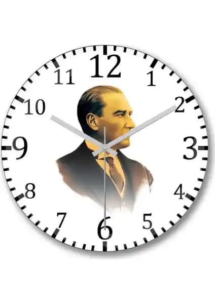 Atatürk3 Duvar Saati: Şık Tasarım ve Dayanıklı Cam Malzeme ile Modern Dekorasyon