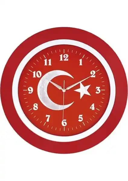 Aypaş Ayp 116 Galaxy Türk Bayrağı Duvar Saati: Modern ve Şık Dekorasyon İçin Uygun