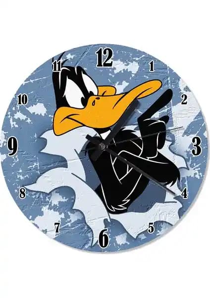 Çocuk Odaları İçin Özel Tasarım Daffy Duck Duvar Saati Yüksek Kalite ve Eğlenceli Görsellerle