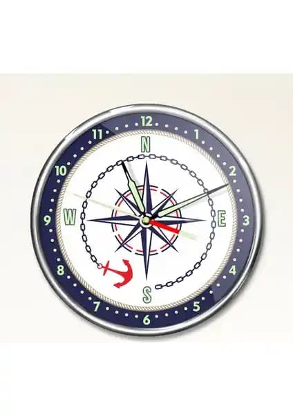 Dekor Loft Denizci Temalı Gece Parlayan Çocuk Odası Duvar Saati PFS-1733