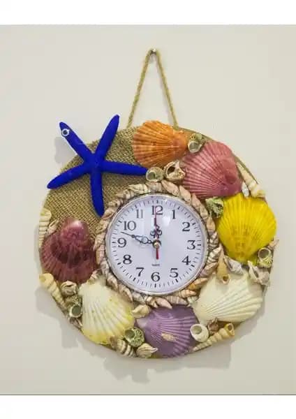 Deniz Temalı El Yapımı Dekoratif Duvar Saati Antioch Art Design