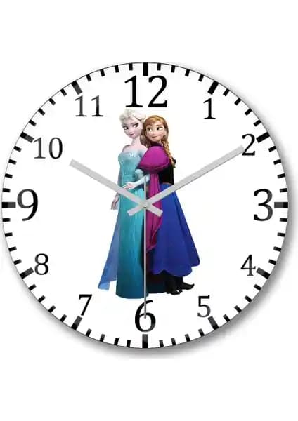 Elsa ve Anna Temalı Duvar Saati: Şık ve Fonksiyonel Dekorasyon Ürünü
