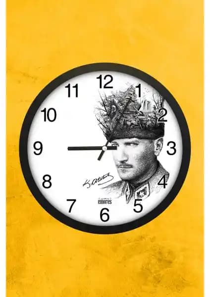 Emores 30 cm Gerçek Cam Sessiz Mekanizma Duvar Saati Modern ve Şık Tasarım