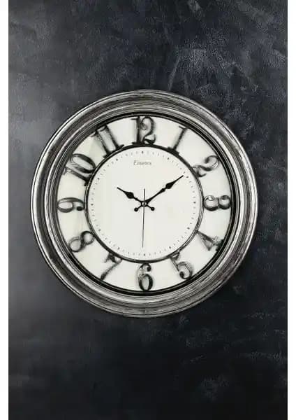 Emores 46 cm Akar Saniye Sessiz Mekanizma Dekoratif Duvar Saati Geniş ve Şık Tasarımıyla Modern Mekanlara Uygun