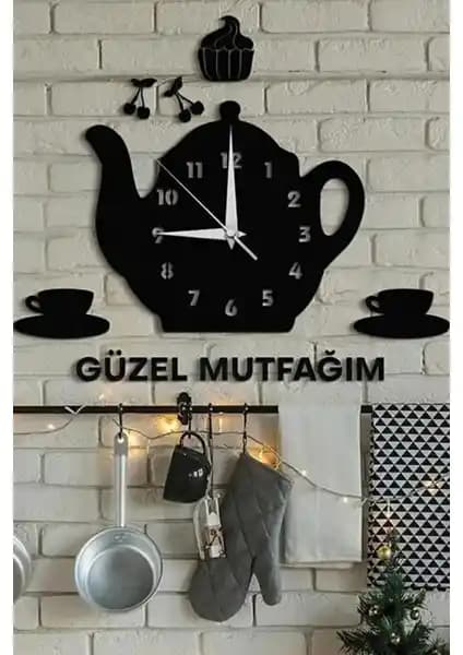 Ensa Design Ahşap Dekoratif Mutfak Saati - Şık ve Fonksiyonel Mutfak Dekorasyonu