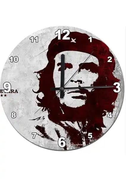 Ernesto Che Guevara Baskılı Duvar Saati: Modern ve Anlamlı Dekorasyon Parçası