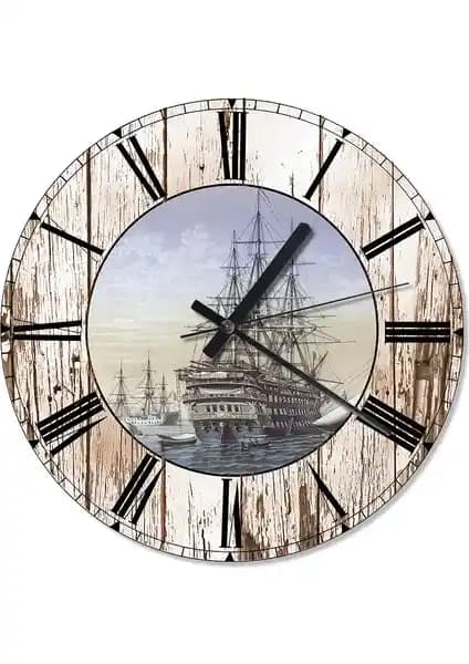 Eski Yelkenli Gemi Temalı Duvar Saati ile Mekanlarınıza Deniz Esintisi Katın