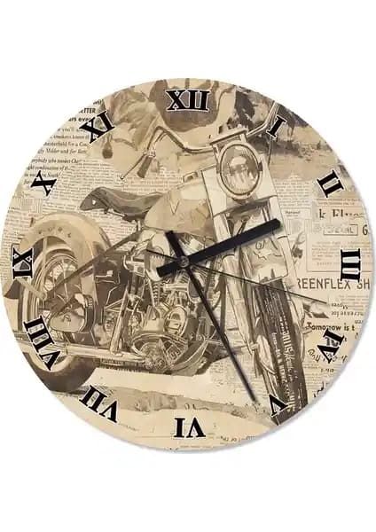 Estetik ve Fonksiyonellik Sunan Eski Motorsiklet Temalı Duvar Saati Ürün Tanıtımı