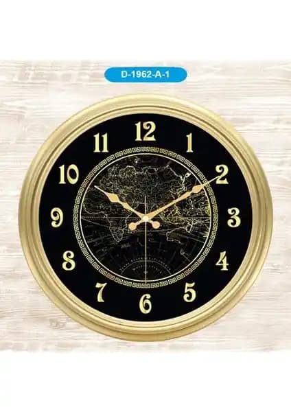Galaxy 1964 Premium Serisi Dünya Haritası Desenli Modern Duvar Saati 45 cm Çaplı Şık Tasarım