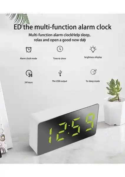 Hermoso Mini Masa Çalar Saat: Şık Tasarım ve Çok Fonksiyonlu Kullanım Özellikleri