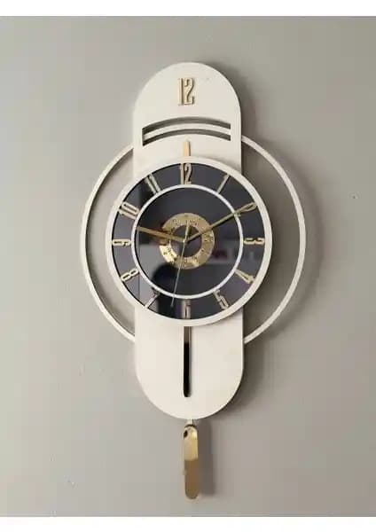 Hıbıscus Ortası Aynalı Ahşap Duvar Saati: Modern ve Şık Dekorasyon İçin Uygun Seçenek