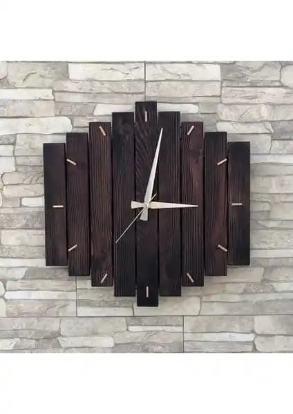 Katre Ahşap Duvar Saati: Modern Geometrik Tasarım ve Doğal Malzemelerin Buluşması
