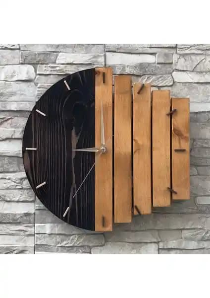 Katre Ahşap Duvar Saati: Modern ve Doğal Tasarımıyla Dekorasyonunuza Şıklık Katın