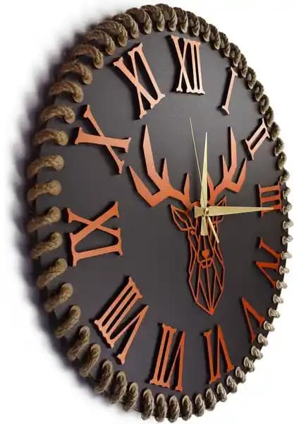 Kayra Tasarım Atölyesi Geyik Bakır Saat: Modern ve Dayanıklı Dekoratif Zaman Göstergesi