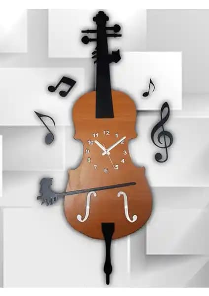Lilium Violin MDF Duvar Saati 70 cm ile Modern ve Şık Dekorasyon Çözümü