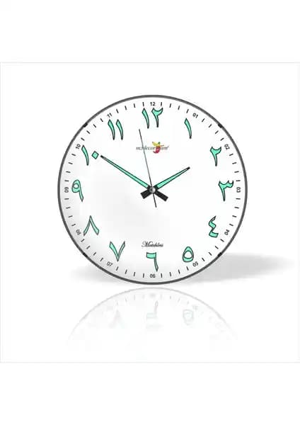 M3 Decorium Fosforlu Arapça Rakamlı Duvar Saati 35 cm Çapında Modern Tasarım