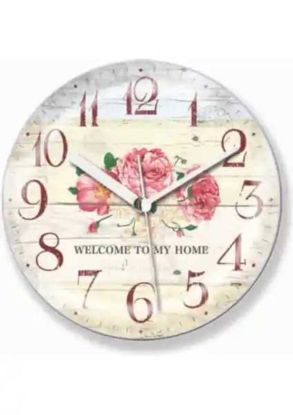 M3 Decorium Pembe Güllü Welcome To My Home Buzdolabı Saati: Estetik ve Fonksiyonellik Bir Arada