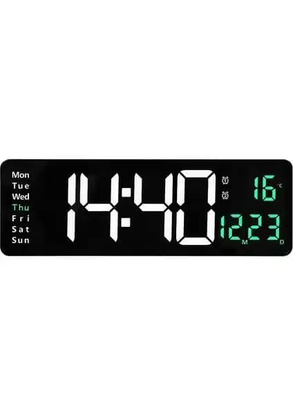 MDS Uzaktan Kumandalı LED Dijital Duvar Saati Modern Tasarım ve Çok Fonksiyonlu Kullanım