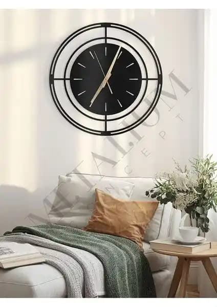 Metalium Concept Siyah Metal Duvar Saati Modern ve Estetik Tasarımıyla Dekorasyonunuza Şıklık Katar