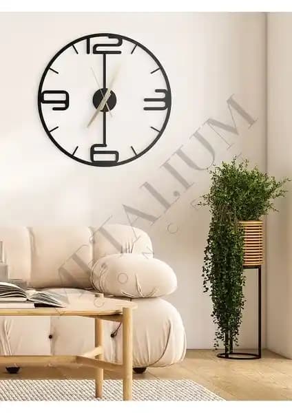 Metalium Concept Siyah Metal Duvar Saati Modern ve Şık Dekorasyon Unsuru