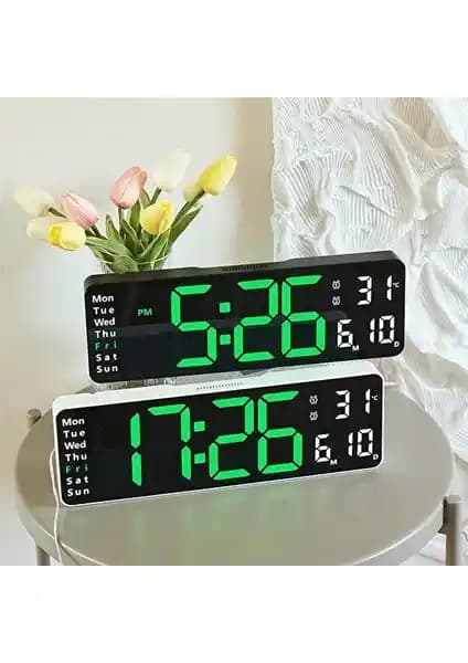 Modern Çok Fonksiyonlu Dijital Duvar Saati: Estetik ve Teknolojinin Birleşimi