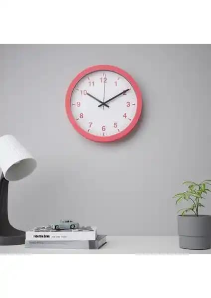 Modern ve Şık Pembe Ahşap Duvar Saati ile Evinize Zarif Bir Dokunuş Yapın