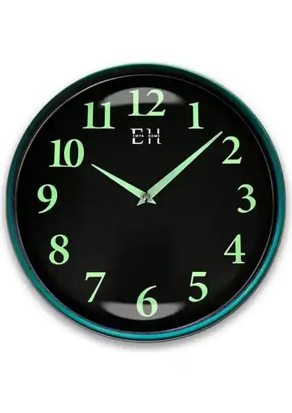 Modern Yeşil Fosforlu Duvar Saati 29 cm ile İç Mekanlara Şıklık Katın