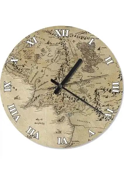 Orta Dünya Haritası Duvar Saati: Estetik ve Mistik Dekorasyon İçin İdeal Seçenek