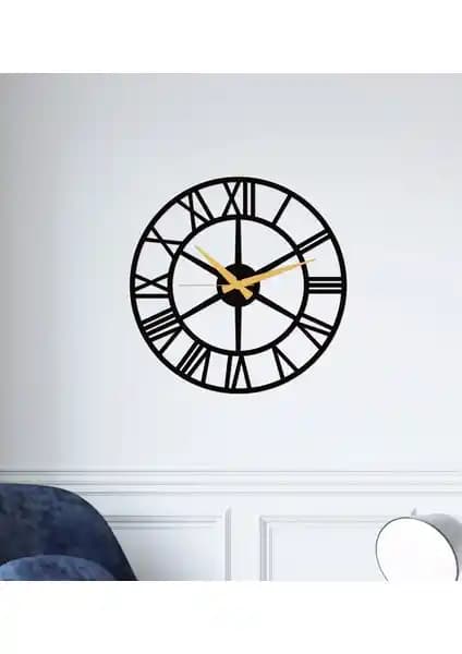 Roma Rakamlı Metal Duvar Saati Modern ve Endüstriyel İç Mekanlar İçin Şık Dekoratif Ürün