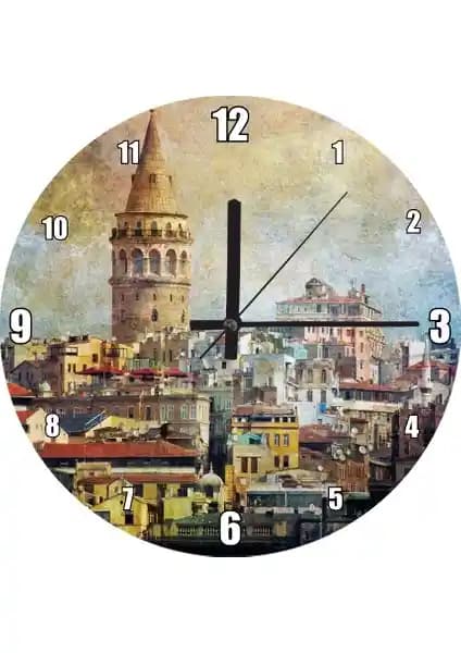 Şehir Temalı Sanatsal Duvar Saati - Modern Tasarım ve Uzun Ömürlü Kullanım